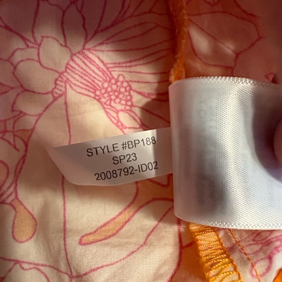 J. Crew Tie Front Cotton Poplin Orange Floral Midi Dress S Vacation Summer NWT - Picture 12 of 12